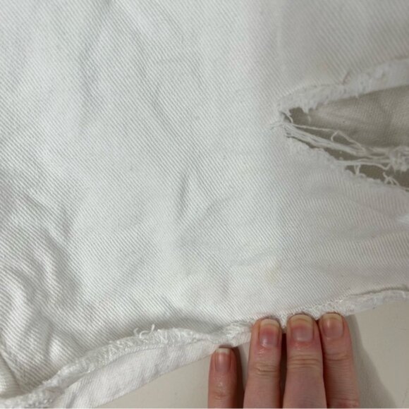 Oak + Fort Bermuda Jorts Jean Shorts High Rise Cutoffs Distressed denim Large - Picture 13 of 16